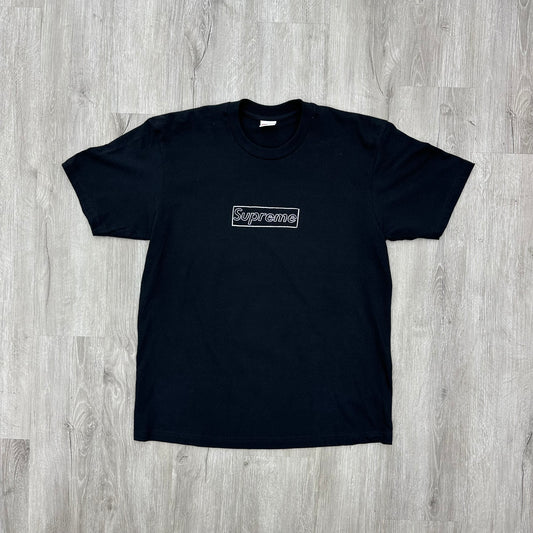 Supreme Black Chalk Box Logo Tee Sz M